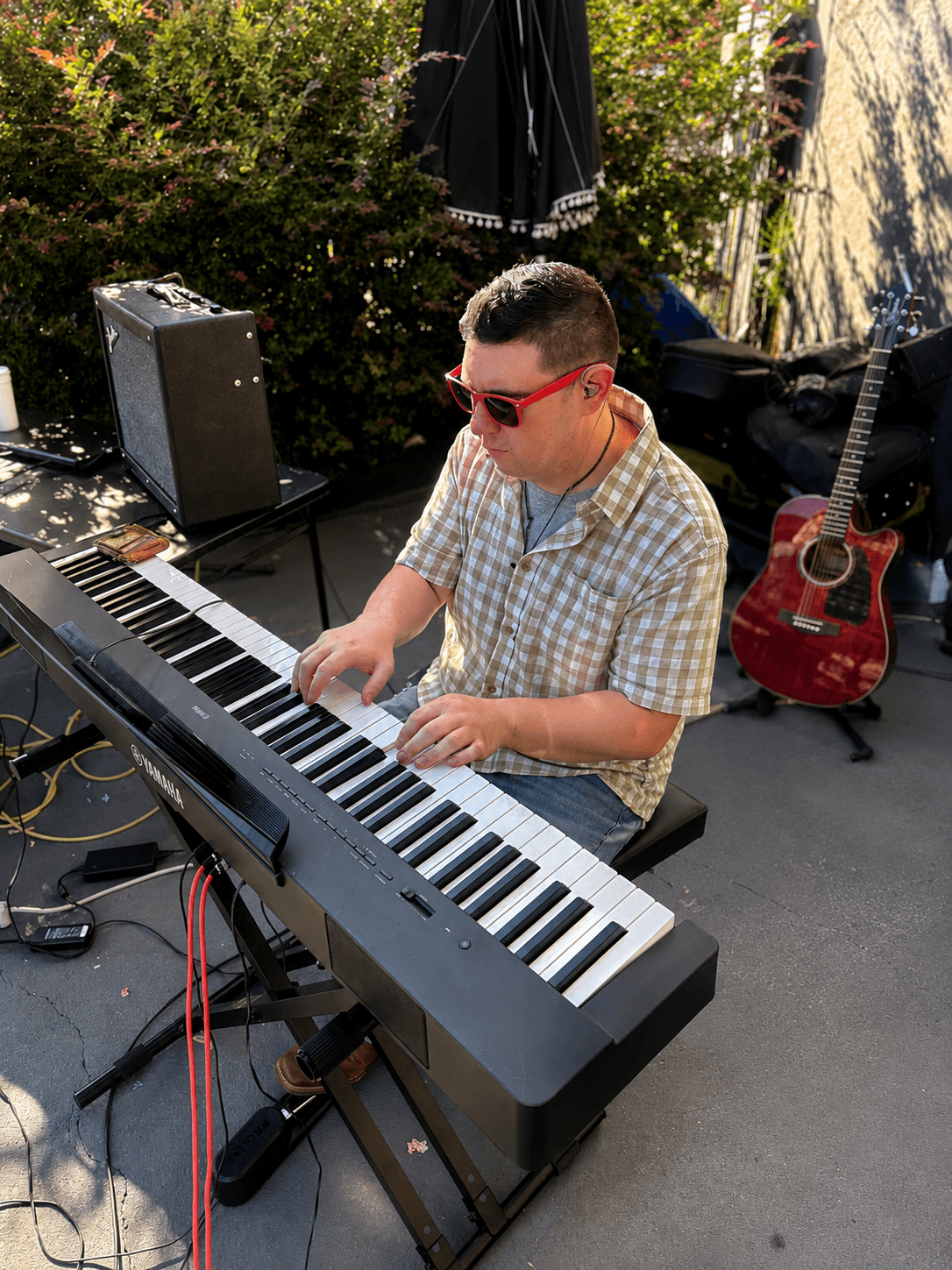 Brian Ybanez performing with Heritage Road Band